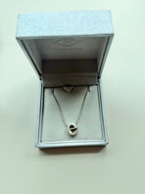 Borsheims Sterling Silver 'e' Pendant Necklace - Silver
